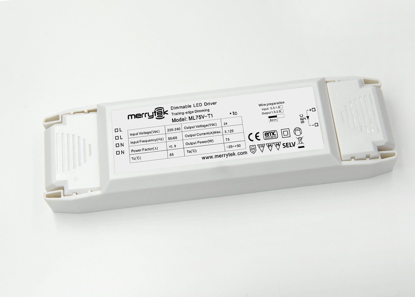 অ - মিট্মিট্ Dimmable 24V ধ্রুবক ভোল্টেজ LED ড্রাইভার 75W LED স্ট্রিপ হাল্কা ড্রাইভার