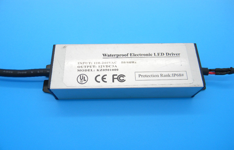 একটি IP68 জন্য LED টিউব, ছোট সার্কিট ওয়াটারপ্রুফ ড্রাইভার 12V 3A 36W AC100-240V LED