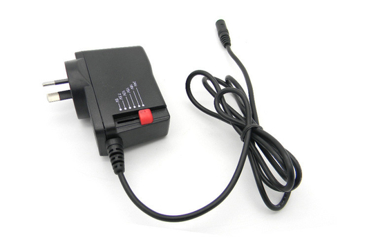 1000mA 12W ওয়াল মাউন্ট পাওয়ার অ্যাডাপ্টার Ajustable 3V - 12V SAA প্লাগ সঙ্গে