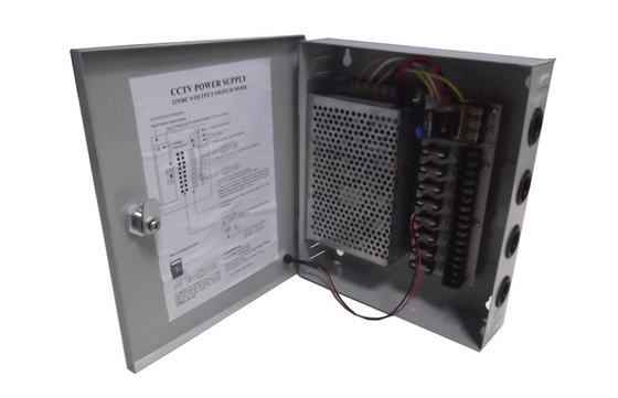 12V 5Amps সিসিটিভি পাওয়ার সাপ্লাই বক্স 9 চ্যানেল, CCTV ক্যামেরা পাওয়ার সাপ্লাই