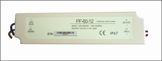 LED আলোর 60 ওয়াট ধ্রুবক ভোল্টেজ LED ড্রাইভার IP67 24V ডিসি, উচ্চ নির্ভরযোগ্যতা