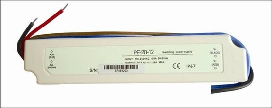 উচ্চ উজ্জ্বলতা 12V 20W ধ্রুবক ভোল্টেজ LED ড্রাইভার ইউনিভার্সাল এসি সঙ্গে জলরোধী