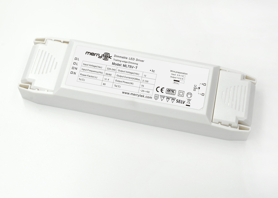 উচ্চ ক্ষমতা 12V ধ্রুবক ভোল্টেজ Dimmable ড্রাইভার 75W LED মিট্মিট্ ছাড়া